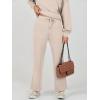 imageCaracilia Womens 2 Piece Outfits Sweatsuit Fall Crewneck Sweatshirts Wide Leg Pants Lounge Matching Sweat Sets TracksuitAlmond