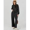 imageCaracilia Womens 2 Piece Outfits Sweatsuit Fall Crewneck Sweatshirts Wide Leg Pants Lounge Matching Sweat Sets TracksuitBlack