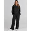 imageCaracilia Womens 2 Piece Outfits Sweatsuit Fall Crewneck Sweatshirts Wide Leg Pants Lounge Matching Sweat Sets TracksuitBlack