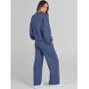 imageCaracilia Womens 2 Piece Outfits Sweatsuit Fall Crewneck Sweatshirts Wide Leg Pants Lounge Matching Sweat Sets TracksuitBlue