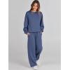 imageCaracilia Womens 2 Piece Outfits Sweatsuit Fall Crewneck Sweatshirts Wide Leg Pants Lounge Matching Sweat Sets TracksuitBlue