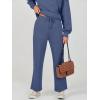 imageCaracilia Womens 2 Piece Outfits Sweatsuit Fall Crewneck Sweatshirts Wide Leg Pants Lounge Matching Sweat Sets TracksuitBlue