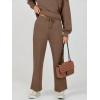 imageCaracilia Womens 2 Piece Outfits Sweatsuit Fall Crewneck Sweatshirts Wide Leg Pants Lounge Matching Sweat Sets TracksuitBrown