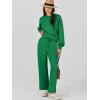 imageCaracilia Womens 2 Piece Outfits Sweatsuit Fall Crewneck Sweatshirts Wide Leg Pants Lounge Matching Sweat Sets TracksuitGreen
