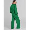 imageCaracilia Womens 2 Piece Outfits Sweatsuit Fall Crewneck Sweatshirts Wide Leg Pants Lounge Matching Sweat Sets TracksuitGreen