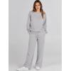 imageCaracilia Womens 2 Piece Outfits Sweatsuit Fall Crewneck Sweatshirts Wide Leg Pants Lounge Matching Sweat Sets TracksuitGrey