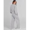imageCaracilia Womens 2 Piece Outfits Sweatsuit Fall Crewneck Sweatshirts Wide Leg Pants Lounge Matching Sweat Sets TracksuitGrey