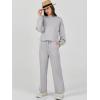 imageCaracilia Womens 2 Piece Outfits Sweatsuit Fall Crewneck Sweatshirts Wide Leg Pants Lounge Matching Sweat Sets TracksuitGrey