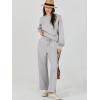 imageCaracilia Womens 2 Piece Outfits Sweatsuit Fall Crewneck Sweatshirts Wide Leg Pants Lounge Matching Sweat Sets TracksuitGrey