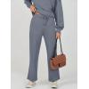 imageCaracilia Womens 2 Piece Outfits Sweatsuit Fall Crewneck Sweatshirts Wide Leg Pants Lounge Matching Sweat Sets TracksuitGrey Blue