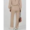 imageCaracilia Womens 2 Piece Outfits Sweatsuit Fall Crewneck Sweatshirts Wide Leg Pants Lounge Matching Sweat Sets TracksuitKhaki