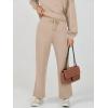 imageCaracilia Womens 2 Piece Outfits Sweatsuit Fall Crewneck Sweatshirts Wide Leg Pants Lounge Matching Sweat Sets TracksuitKhaki