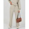 imageCaracilia Womens 2 Piece Outfits Sweatsuit Fall Crewneck Sweatshirts Wide Leg Pants Lounge Matching Sweat Sets TracksuitLight Khaki