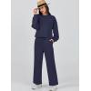 imageCaracilia Womens 2 Piece Outfits Sweatsuit Fall Crewneck Sweatshirts Wide Leg Pants Lounge Matching Sweat Sets TracksuitNavy Blue