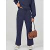 imageCaracilia Womens 2 Piece Outfits Sweatsuit Fall Crewneck Sweatshirts Wide Leg Pants Lounge Matching Sweat Sets TracksuitNavy Blue
