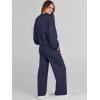 imageCaracilia Womens 2 Piece Outfits Sweatsuit Fall Crewneck Sweatshirts Wide Leg Pants Lounge Matching Sweat Sets TracksuitNavy Blue