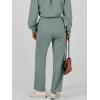 imageCaracilia Womens 2 Piece Outfits Sweatsuit Fall Crewneck Sweatshirts Wide Leg Pants Lounge Matching Sweat Sets TracksuitPea Green