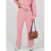 imageCaracilia Womens 2 Piece Outfits Sweatsuit Fall Crewneck Sweatshirts Wide Leg Pants Lounge Matching Sweat Sets TracksuitPink