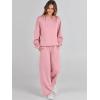 imageCaracilia Womens 2 Piece Outfits Sweatsuit Fall Crewneck Sweatshirts Wide Leg Pants Lounge Matching Sweat Sets TracksuitPink