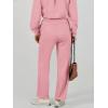 imageCaracilia Womens 2 Piece Outfits Sweatsuit Fall Crewneck Sweatshirts Wide Leg Pants Lounge Matching Sweat Sets TracksuitPink