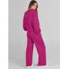 imageCaracilia Womens 2 Piece Outfits Sweatsuit Fall Crewneck Sweatshirts Wide Leg Pants Lounge Matching Sweat Sets TracksuitRose