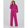 imageCaracilia Womens 2 Piece Outfits Sweatsuit Fall Crewneck Sweatshirts Wide Leg Pants Lounge Matching Sweat Sets TracksuitRose