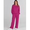imageCaracilia Womens 2 Piece Outfits Sweatsuit Fall Crewneck Sweatshirts Wide Leg Pants Lounge Matching Sweat Sets TracksuitRose