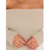imageCaracilia Womens Off The Shoulder Sweater Mini Dress Long Sleeve Fuzzy Fleece Bodycon Cocktail Party 2025 Fall Short DressesAlmond Natural Linen