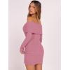 imageCaracilia Womens Off The Shoulder Sweater Mini Dress Long Sleeve Fuzzy Fleece Bodycon Cocktail Party 2025 Fall Short DressesBlush Pink