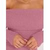 imageCaracilia Womens Off The Shoulder Sweater Mini Dress Long Sleeve Fuzzy Fleece Bodycon Cocktail Party 2025 Fall Short DressesBlush Pink