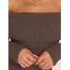 imageCaracilia Womens Off The Shoulder Sweater Mini Dress Long Sleeve Fuzzy Fleece Bodycon Cocktail Party 2025 Fall Short DressesCoffee