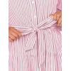 imageCaracilia Women Long Sleeve Maxi Dress 2025 Fall Casual Button Down Striped Plaid Tie Waist Shirt Dresses Vacation OutfitsPink Stripe