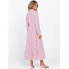 imageCaracilia Women Long Sleeve Maxi Dress 2025 Fall Casual Button Down Striped Plaid Tie Waist Shirt Dresses Vacation OutfitsPink Stripe