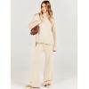 imageCaracilia Womens 2 Piece Sweater Set Knit Pullover Wide Leg Pants Lounge Matching Sets 2024 Fall Fashion Travel OutfitsBeige