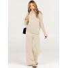 imageCaracilia Womens 2 Piece Sweater Set Knit Pullover Wide Leg Pants Lounge Matching Sets 2024 Fall Fashion Travel OutfitsBeige