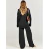 imageCaracilia Womens 2 Piece Sweater Set Knit Pullover Wide Leg Pants Lounge Matching Sets 2024 Fall Fashion Travel OutfitsBlack