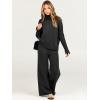 imageCaracilia Womens 2 Piece Sweater Set Knit Pullover Wide Leg Pants Lounge Matching Sets 2024 Fall Fashion Travel OutfitsBlack