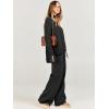 imageCaracilia Womens 2 Piece Sweater Set Knit Pullover Wide Leg Pants Lounge Matching Sets 2024 Fall Fashion Travel OutfitsBlack