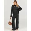 imageCaracilia Womens 2 Piece Sweater Set Knit Pullover Wide Leg Pants Lounge Matching Sets 2024 Fall Fashion Travel OutfitsBlack