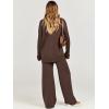 imageCaracilia Womens 2 Piece Sweater Set Knit Pullover Wide Leg Pants Lounge Matching Sets 2024 Fall Fashion Travel OutfitsBrown