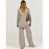imageCaracilia Womens 2 Piece Sweater Set Knit Pullover Wide Leg Pants Lounge Matching Sets 2024 Fall Fashion Travel OutfitsCamel