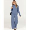 imageCaracilia Womens 2 Piece Sweater Set Knit Pullover Wide Leg Pants Lounge Matching Sets 2024 Fall Fashion Travel OutfitsDeep Blue