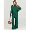 imageCaracilia Womens 2 Piece Sweater Set Knit Pullover Wide Leg Pants Lounge Matching Sets 2024 Fall Fashion Travel OutfitsGreen