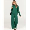 imageCaracilia Womens 2 Piece Sweater Set Knit Pullover Wide Leg Pants Lounge Matching Sets 2024 Fall Fashion Travel OutfitsGreen