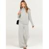 imageCaracilia Womens 2 Piece Sweater Set Knit Pullover Wide Leg Pants Lounge Matching Sets 2024 Fall Fashion Travel OutfitsGrey