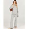 imageCaracilia Womens 2 Piece Sweater Set Knit Pullover Wide Leg Pants Lounge Matching Sets 2024 Fall Fashion Travel OutfitsGrey