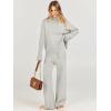 imageCaracilia Womens 2 Piece Sweater Set Knit Pullover Wide Leg Pants Lounge Matching Sets 2024 Fall Fashion Travel OutfitsGrey