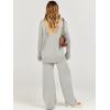 imageCaracilia Womens 2 Piece Sweater Set Knit Pullover Wide Leg Pants Lounge Matching Sets 2024 Fall Fashion Travel OutfitsGrey