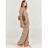 imageCaracilia Womens 2 Piece Sweater Set Knit Pullover Wide Leg Pants Lounge Matching Sets 2024 Fall Fashion Travel OutfitsKhaki