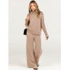 imageCaracilia Womens 2 Piece Sweater Set Knit Pullover Wide Leg Pants Lounge Matching Sets 2024 Fall Fashion Travel OutfitsKhaki